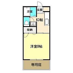 エコーハイツ木花 1Kの間取図画像