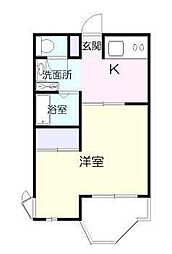 ポルタ日向 1Kの間取図画像