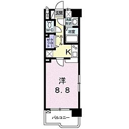 サン・トール 1Kの間取図画像