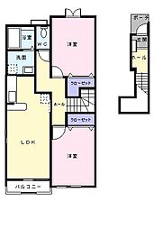 フォーリストナチュラルC棟 2LDKの間取図画像