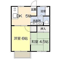 リブレ恒久A棟 2DKの間取図画像