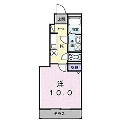 エミールシャラン・2 1Kの間取図画像