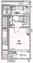 トリニティ下川東 1Kの間取図画像