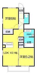 グランドソレーユ 2LDKの間取図画像