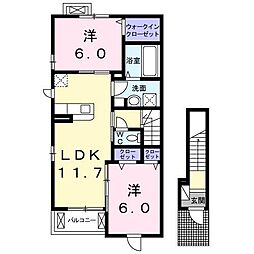 プランドールM8 2LDKの間取図画像