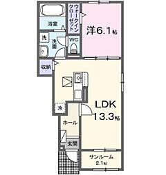 フォレスト テラスII 1LDKの間取図画像