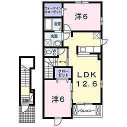 ラフレシール 2LDKの間取図画像