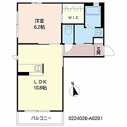 ラ・ティエラ1 1LDKの間取図画像