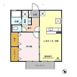 ファインビューケイ1 1LDKの間取図画像