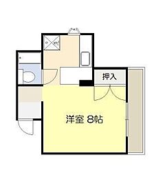 CUBE 1Kの間取図画像