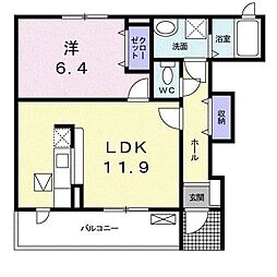 グランツ・本郷 1LDKの間取図画像