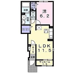 アルバ サウス 1LDKの間取図画像