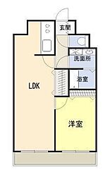 ドルフィン 1LDKの間取図画像