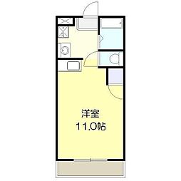 恒久マンションアイリ ワンルームの間取図画像