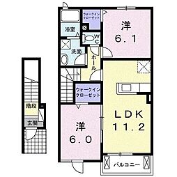 プランドールM1 2LDKの間取図画像