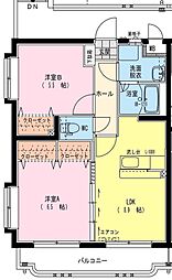 レザンス波島 2LDKの間取図画像