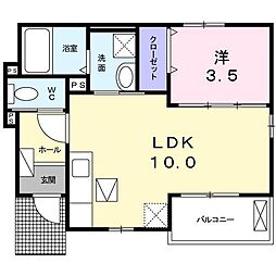ユニゾン・ベルシス 1LDKの間取図画像