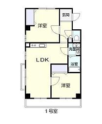 グラシアス 2LDKの間取図画像