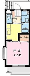 メゾンドール青葉 1Kの間取図画像