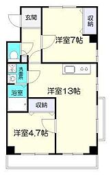グラシアス 2LDKの間取図画像
