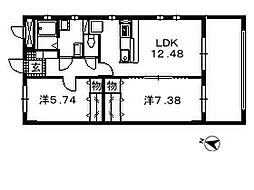 つくばエクスプレス 流山セントラルパーク駅 徒歩10分の賃貸マンション 1階2LDKの間取り