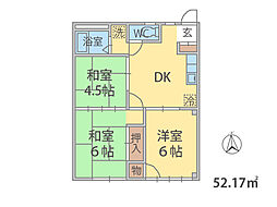 ロングアイランドヒルツ 3DKの間取図画像