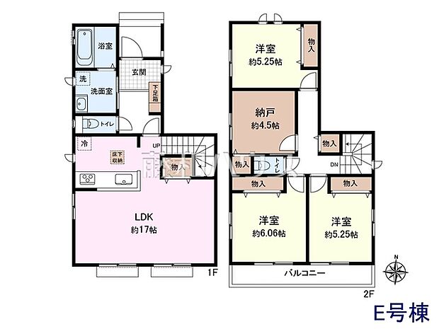E号棟 間取図 【東大和市狭山4丁目】
