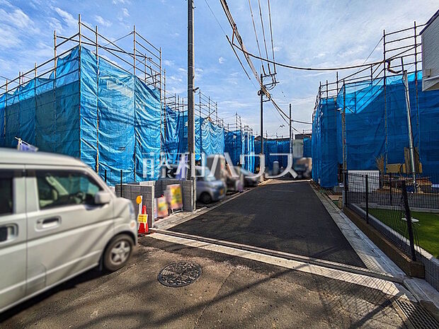 接道状況および現場風景 【東大和市狭山4丁目】