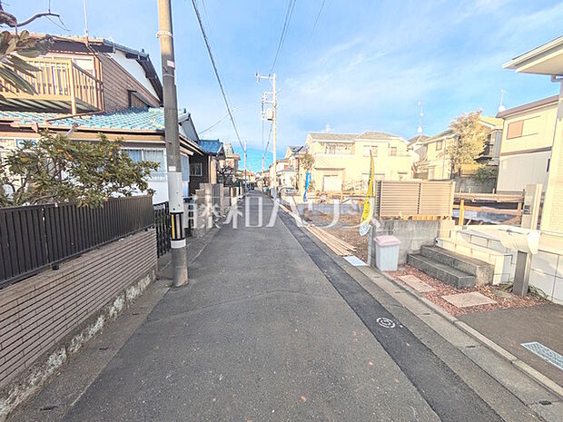 2号棟　接道状況および現場風景　【東村山市諏訪町1丁目】