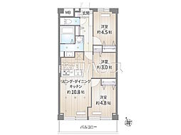 メゾンエクレーレ昭島 3LDKの間取図画像