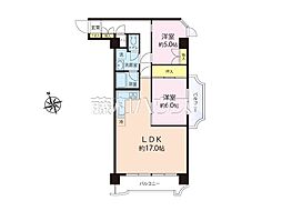 シンメイ志木マンション 2LDKの間取図画像
