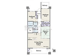 グローヴテラス国立 3LDKの間取図画像