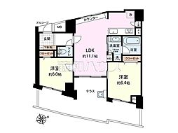 コナ・ヴィレッジ調布国領 2LDKの間取図画像