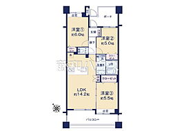 ドメス新百合ケ丘 3LDKの間取図画像
