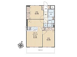 杉並コーポラス 2LDKの間取図画像