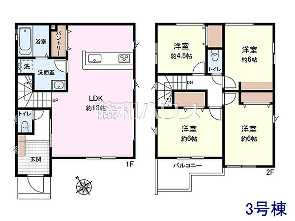 3号棟　間取図　【新座市畑中1丁目】