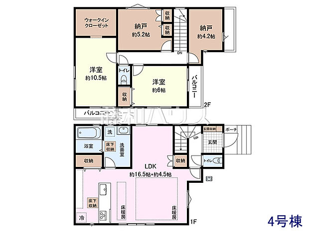 4号棟　間取図　【三鷹市井口5丁目】