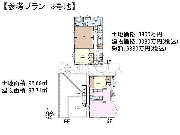 3号地　建物プラン例（間取図）　【中野区沼袋4丁目】