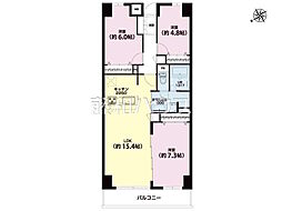 ザ・スクエア・マンション 3LDKの間取図画像