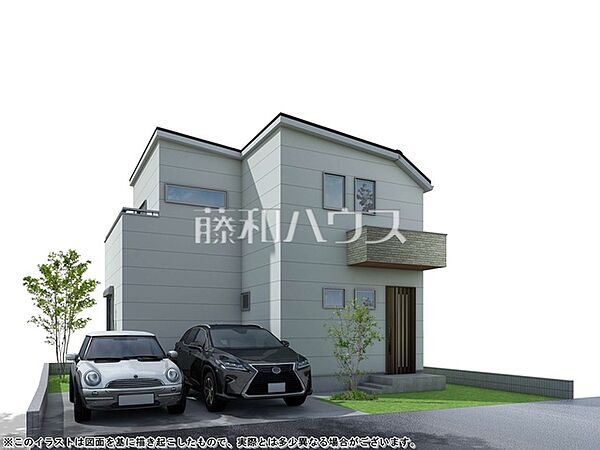 1号地　建物プラン例（パース・外観）　【東久留米市下里1丁目】