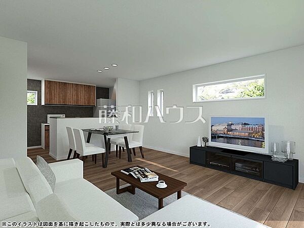 6号地　建物プラン例（パース・内観）　【東久留米市下里1丁目】