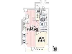 ベルコート東中神 1LDKの間取図画像