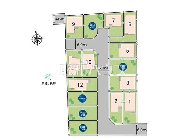 全体区画図 【国分寺市北町4丁目】 見学はしたいけど、なかなか時間が取れない・・・そんな方に出勤前や仕事終わりにマイホームを見学できるサポートをいたします。
