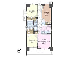 ライオンズマンションひばりケ丘第3 2SLDKの間取図画像