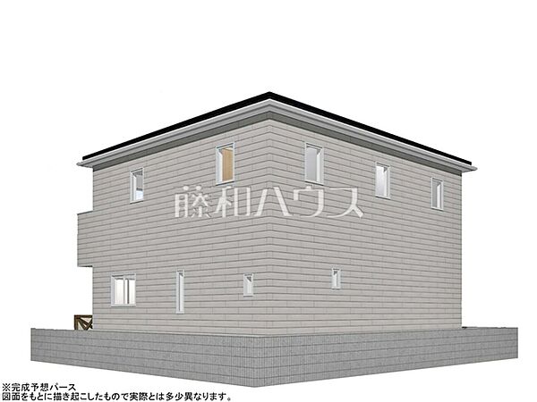 1号地　建物プラン例・北東（パース・外観）　【小平市小川町1丁目】