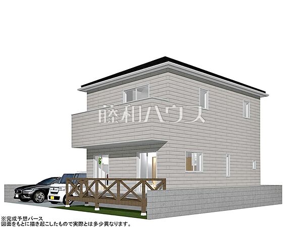 1号地　建物プラン例・南東（パース・外観）　【小平市小川町1丁目】