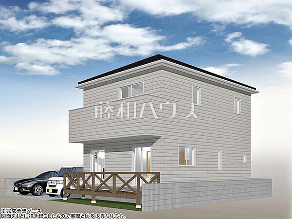 1号地　建物プラン例・南東（パース・外観）　【小平市小川町1丁目】