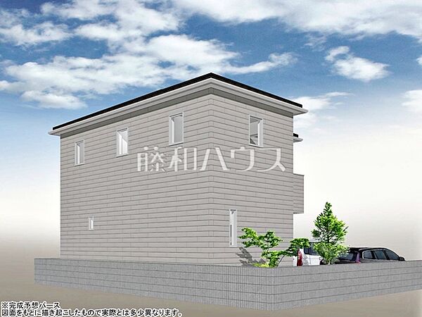 1号地　建物プラン例・北西（パース・外観）　【小平市小川町1丁目】
