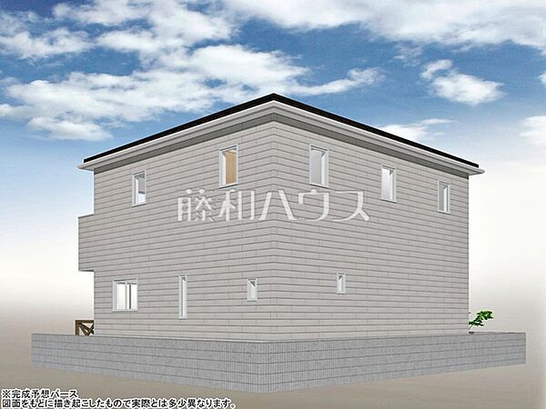 1号地　建物プラン例・北東（パース・外観）　【小平市小川町1丁目】