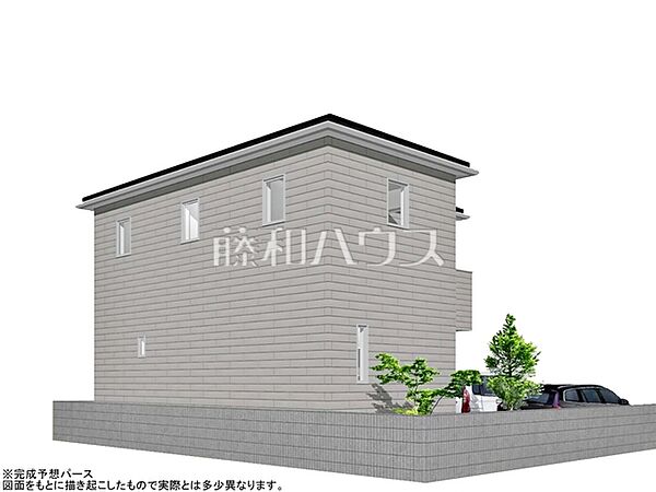 1号地　建物プラン例・北西（パース・外観）　【小平市小川町1丁目】